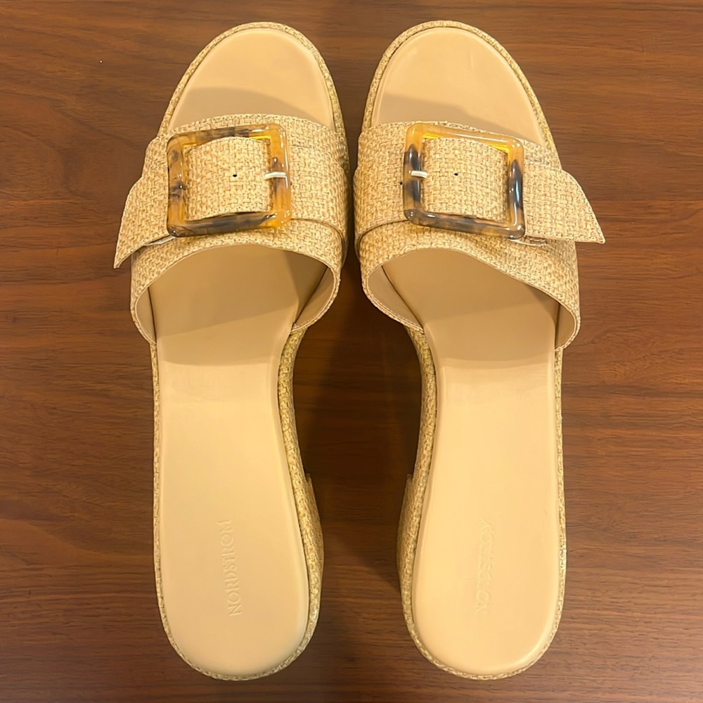 New Size 12, never worn Nordstrom Sandal, 3" heel,